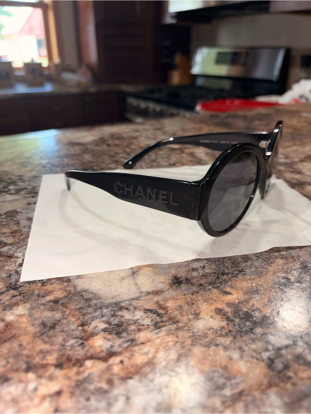 CHANEL Black Round Sunglasses - Picture 6 of 10
